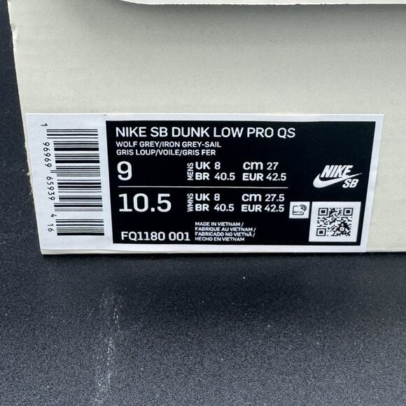 Nike SB Dunk Low YUTO HORIGOME 2023 Size 9 Wolf Grey FQ1180-001 New With Box - Picture 8 of 8